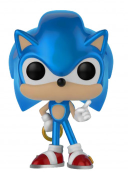  Funko POP Games: Sonic The Hedgehog  Sonic With Ring Metallic Exclusive (9,5 )