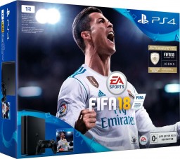   Sony PlayStation 4 Slim (1TB) Black (CUH-2108B) +  FIFA 18 + PS Plus 14 