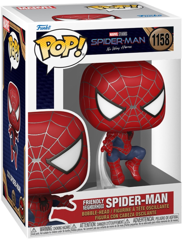  Funko POP Marvel: Spider-Man No Way Home  Friendly Neighborhood Spider-Man Bobble-Head (9,5 )