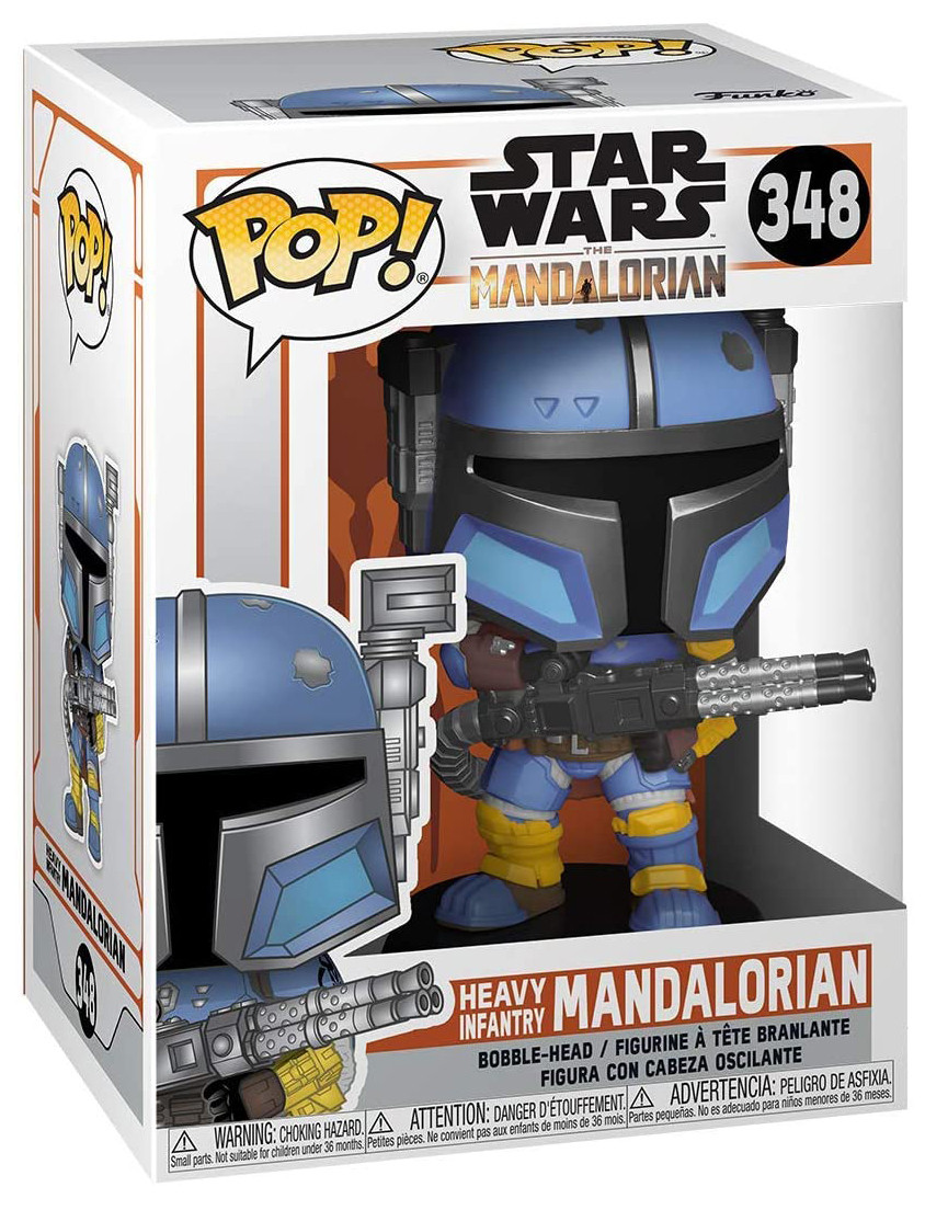  Funko POP: Star Wars The Mandalorian  Heavy Infantry Mandalorian Bobble-Head (9,5 )