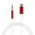 Аудио-кабель  Greenconnect TypeC AUX jack 3,5mm (белый, красный) (GCR-52327)