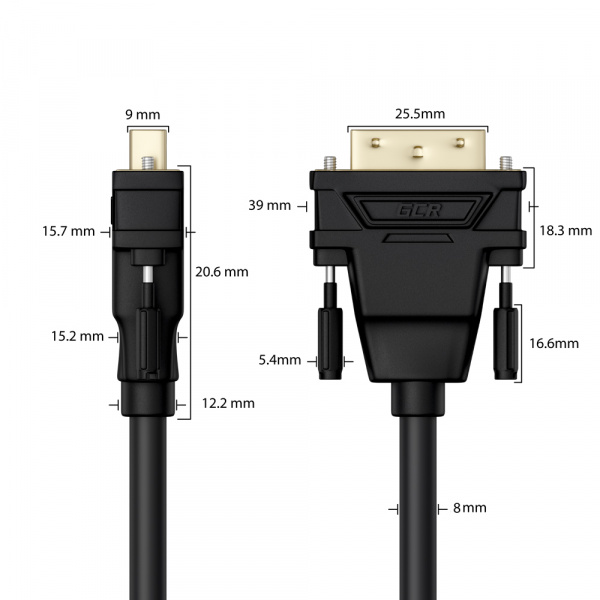 Кабель Greenconnect HDMI-DVI 19pin AM / 24+1M AM double lin, 20 м (черный) (GCR-HD2DVI1-20.0m)