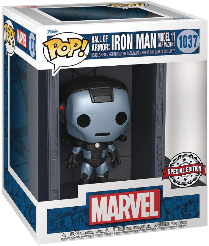  Funko POP Deluxe Marvel: Hall of Armor  Iron Man Model 11 War Machine Exclusive Bobble-Head
