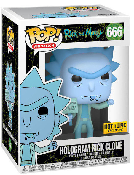  Funko POP Animation: Rick And Morty  Hologram Rick Clone With A Sign (9,5 )