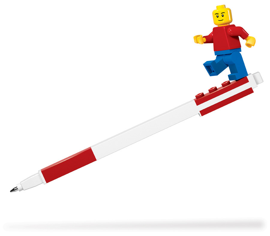 Ручка LEGO (гелевая) (красная) + минифигурка LEGO: Classic