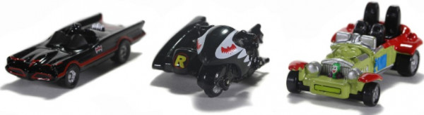 Набор Hollywood Rides: Classic TV Series Batmobile / Batcycle / Jokermobile (3 шт.)