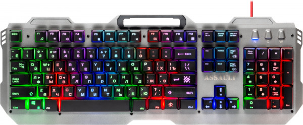 Клавиатура Defender Assault GK-350L RU, RGB подсветка для PC (метал) (45350)
