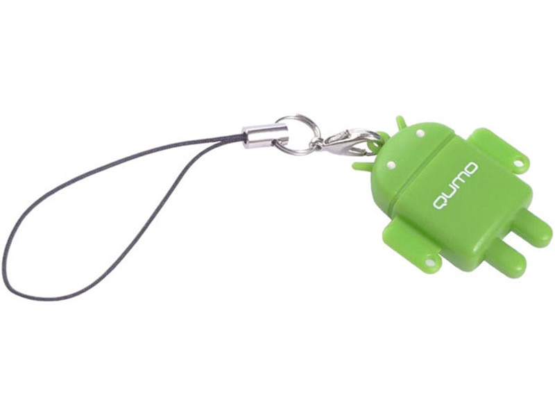 Карта памяти Qumo MicroSD 16GB class 10 + USB картридер Fundroid для мобильных устройств (зеленый)