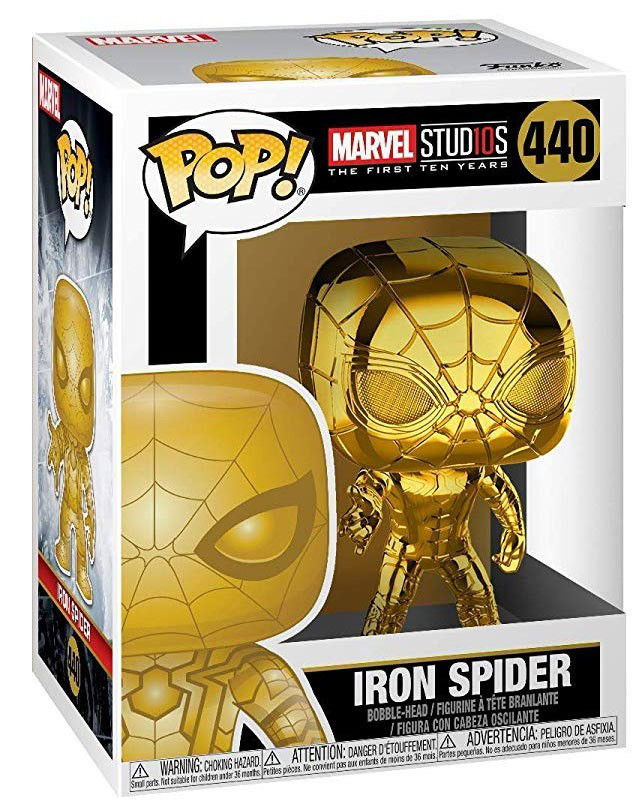  Funko POP Marvel: The First Ten Years  Iron Spider Chrome Bobble-Head (9,5 )