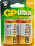 Алкалиновые батарейки GP Ultra Alkaline 13А типоразмера D (Блистер, 2 шт)