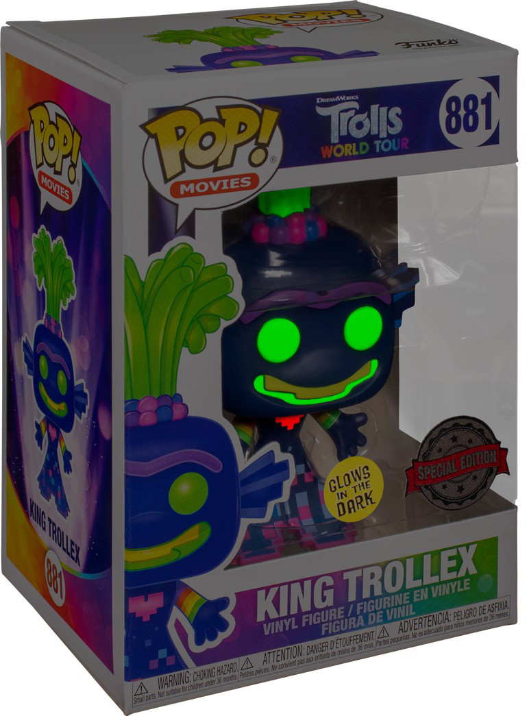  Funko POP Movies: Trolls World Tour  King Trollex Glows In The Dark Exclusive (9,5 )