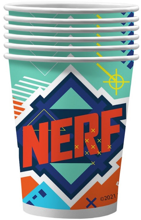 Набор бумажных стаканов NERF голубой (250 мл, 6 шт)