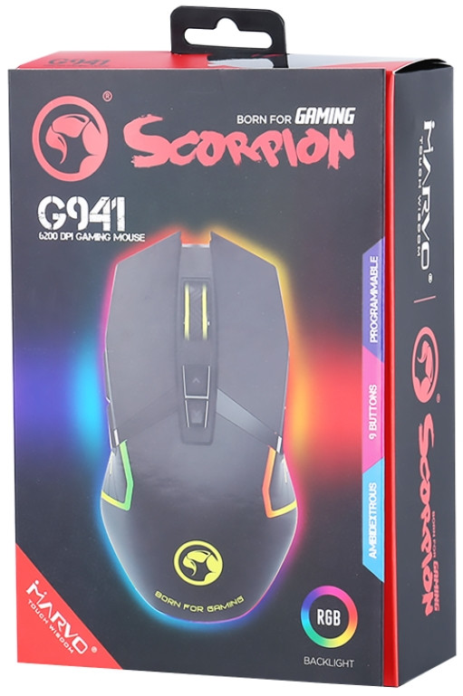 Мышь проводная Marvo G941 Gaming Mouse с подсветкой RGB