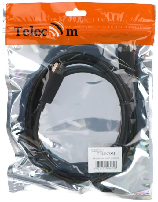 Кабель соединительный VCOM DisplayPort – DisplayPort 1.2 Telecom 4K 60Hz 2 м (CG712-2M)