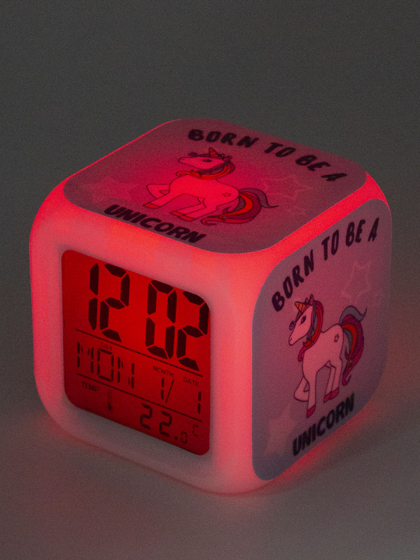Часы-будильник Единорог №29 (с подсветкой)