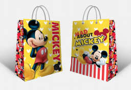 Пакет Mickey Mouse Паттерн подарочный большой жёлтый (330x455x100 мм)