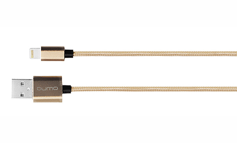 Кабель Qumo MFI c разъемом Apple 8 pin для iPod / iPhone / iPad (золотой)