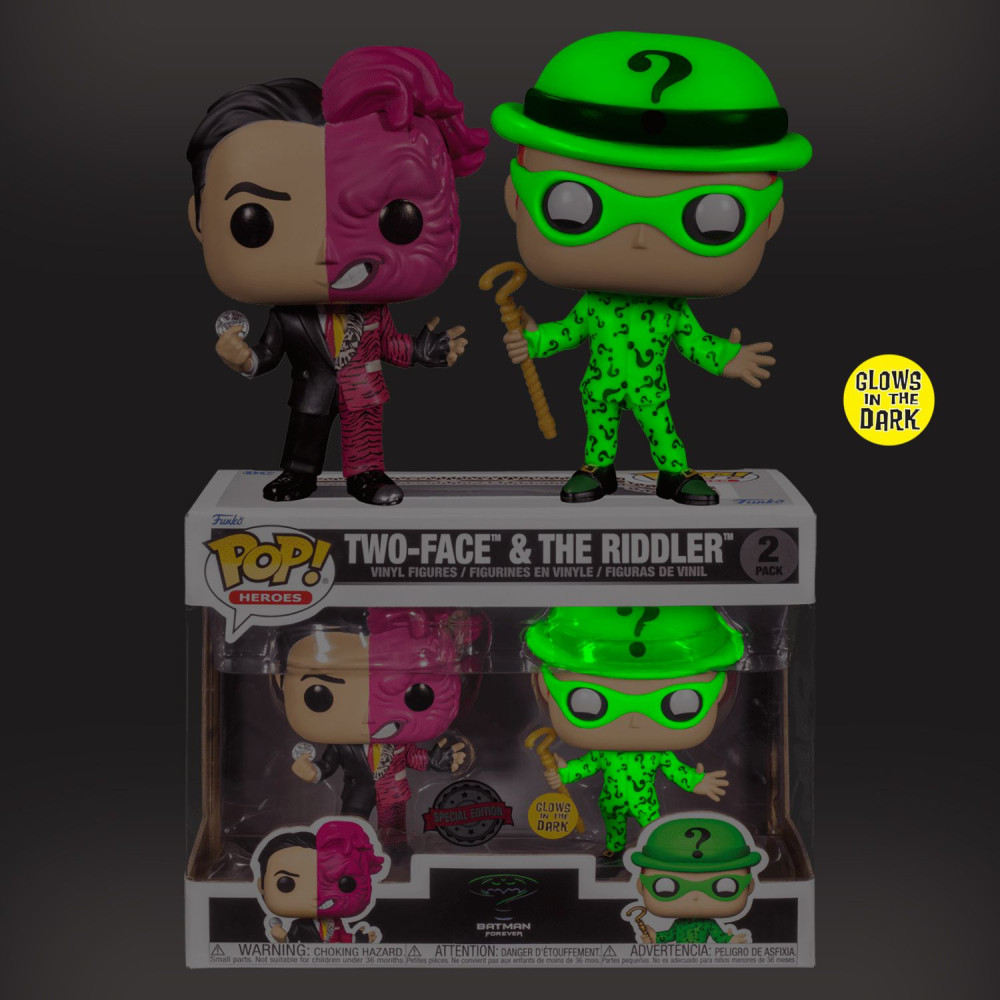 ������� Funko POP Heroes: The Batman Forever � Two-Face & The Riddler [Glows In The Dark] Exclusive 2-Pack (9,5 ��)