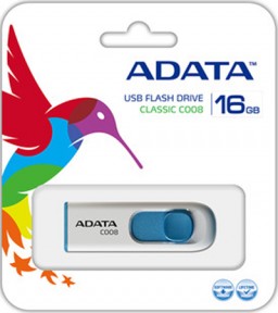 USB ���������� UD ADATA 16 �� C008 (white+blue)