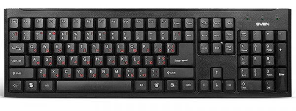 Клавиатура SVEN Standard 303 Power проводная для PC (черный)(SV-03100303PU)