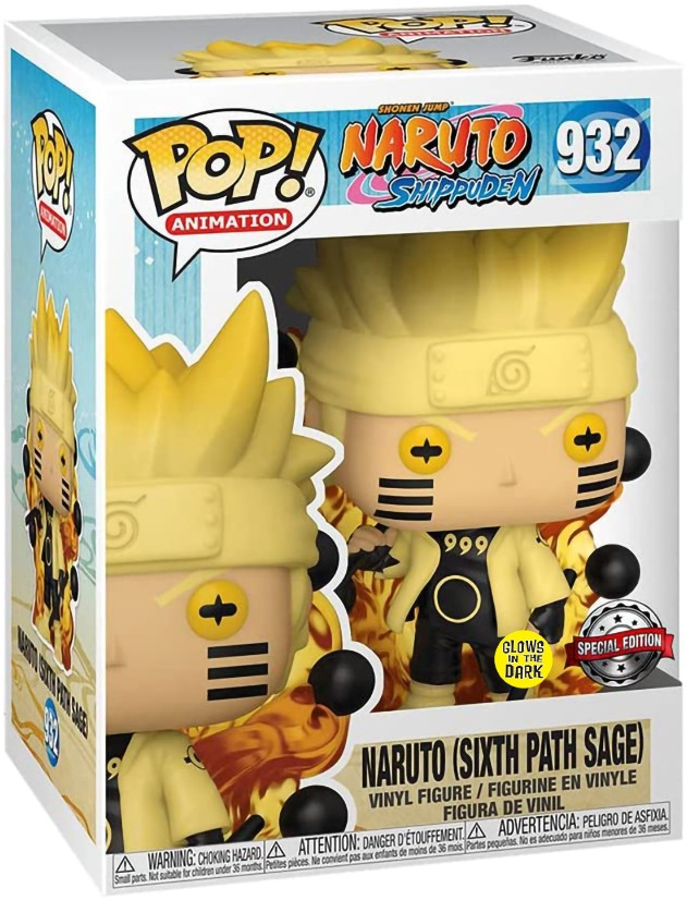  Funko POP Animation: Naruto Shippuden  Naruto Sixth Path Sage Glows In The Dark Exclusive (9,5 )