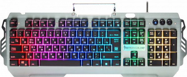Клавиатура Defender Renegade GK-640DL RU проводная игровая с подсветкой для PC (серый)(45640)