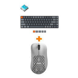   Pulsar Xlite Wireless V2 Competition Mini White +  Keychron K7 Low Profile, RGB, Blue Switch
