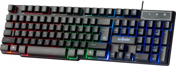 Клавиатура Defender Mayhem GK-360DL RU, RGB подсветка, 19 Anti-Ghost для PC (черный) (45360)