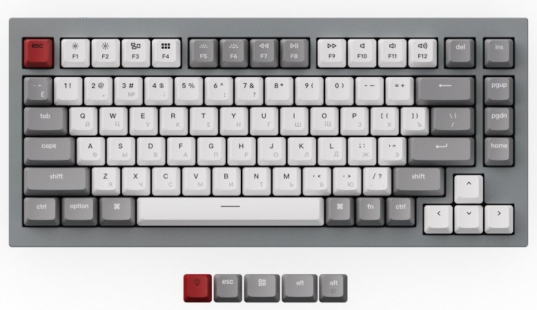 Набор «Keychron Q1» (Мышь M1 black, клавиатура Q1 gray)