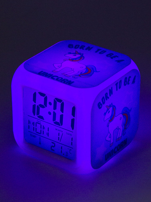 Часы-будильник Единорог №29 (с подсветкой)