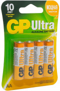 Алкалиновые батарейки GP Ultra Alkaline 15А AA (Блистер, 4 шт)
