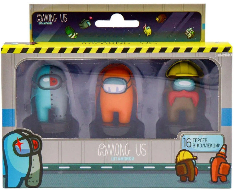 Набор фигурок-штампов Among Us: Герой Оранжевый – Серия 3 (3 шт) (AU5320D)