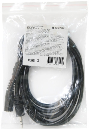 Аудио-кабель Defender JACK02-05 JACK M–JACK F, 1.5 м (87511)