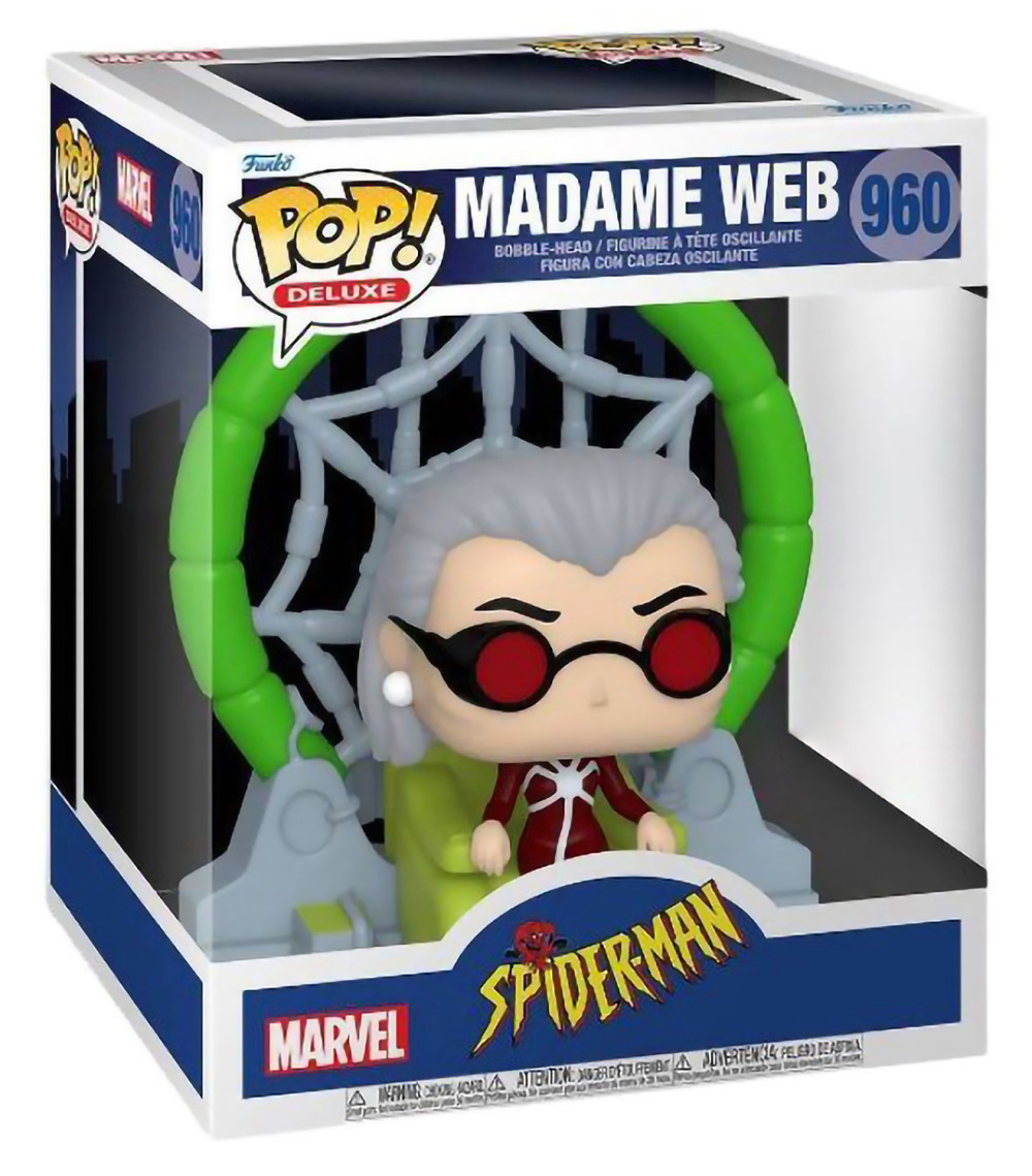 Фигурка Funko POP Deluxe Animation Marvel: Spider-Man The Animated Series – Madame Web Bobble-Head Exclusive (9,5 см)