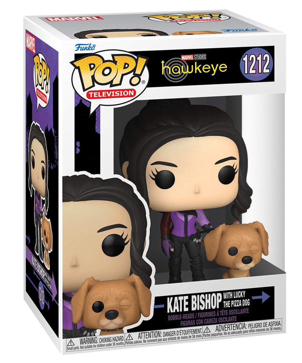  Funko POP Television Marvel: Hawkeye – Kate Bishop With Lucky The Pizza Dog Bobble-Head (9,5 )