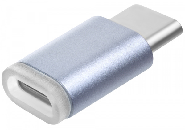 Переходник Greenconnect USB Type C на micro USB 2.0, M/F (серебристый) (GCR-UC3U2MF)