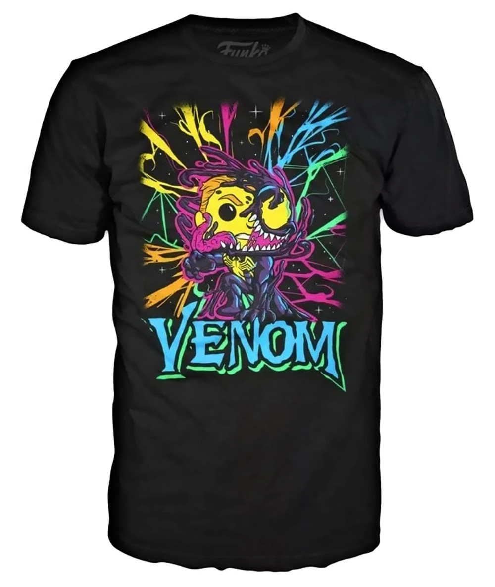 ����� �������� + ������� Funko POP Tees: Marvel Venom � Eddie Brock Black Light