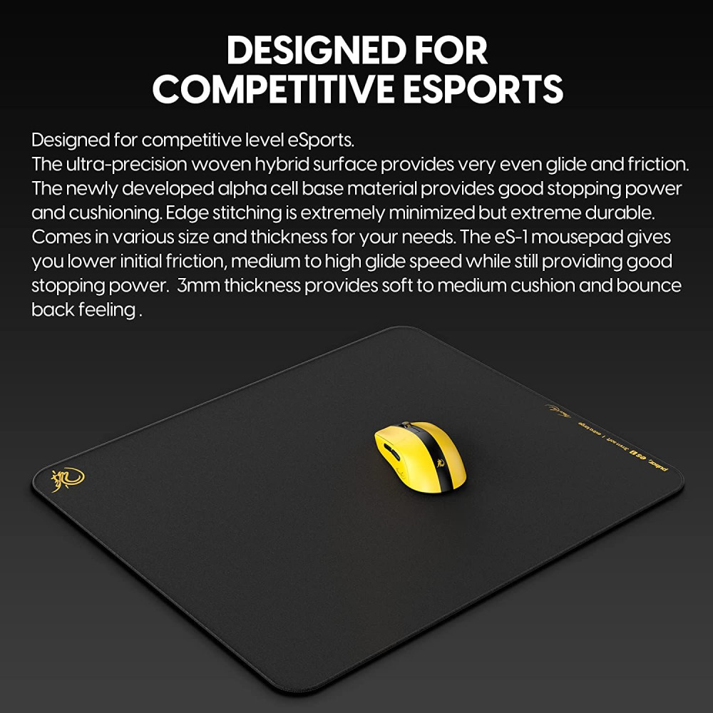 Коврик для мыши Pulsar ES1 Gaming Mousepad игровой – Bruce Lee Limited Edition (XL / Black)