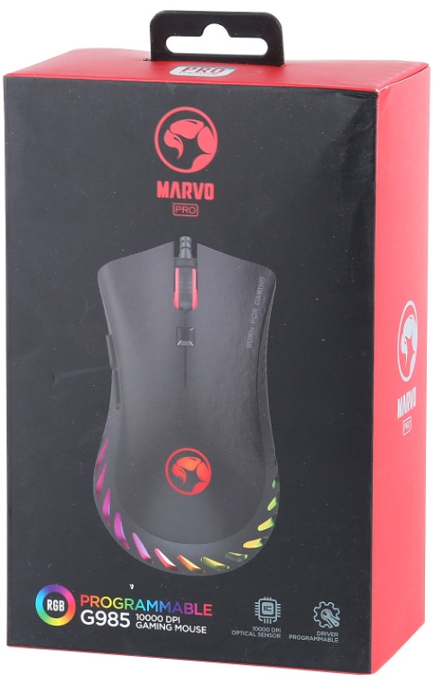 Мышь Marvo G985 gaming mouse проводная с подсветкой RGB для ПК