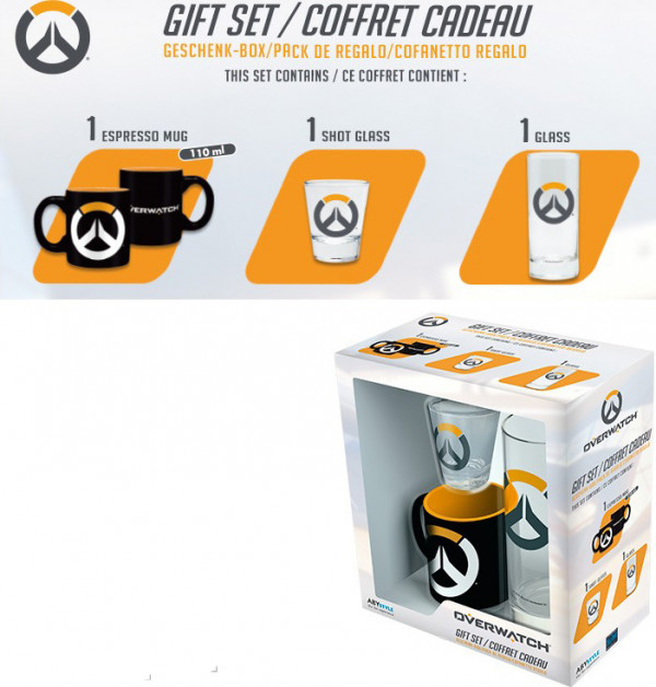 Набор Overwatch Logo (кружка мини + стакан + рюмка)