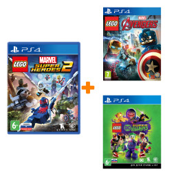  Lego  (LEGO: Marvel  + DC Super-Villains + Marvel Super Heroes 2)  PS4