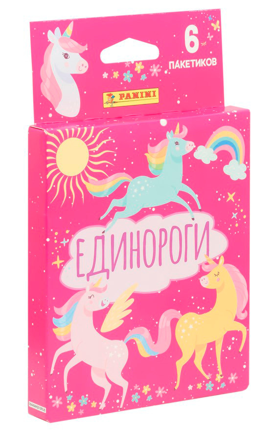 Блистер с наклейками Panini: Unicorns / Единороги (6 наборов)