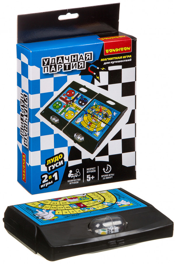 Настольная игра Удачная партия 2 в 1: Лудо + Гуси