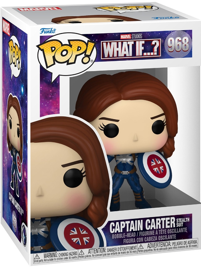 Фигурка Funko POP: Marvel What If...? – Captain Carter Stealth Suit Bobble-Head (9,5 см)