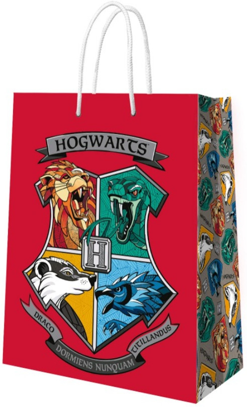 Пакет Harry Potter: Гарри Поттер – Герб Хогвардс подарочный большой красный (335 x 406 x 155 мм)