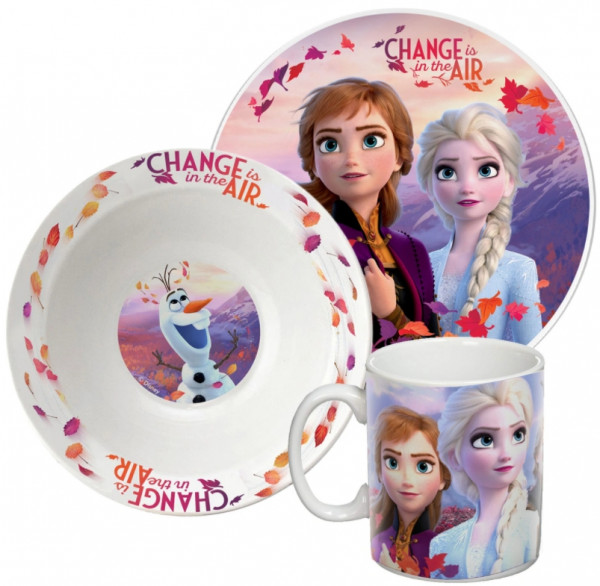 Набор посуды Frozen 2 / Холодное сердце 2: Дизайн 2 (фарфор, 3 предмета)
