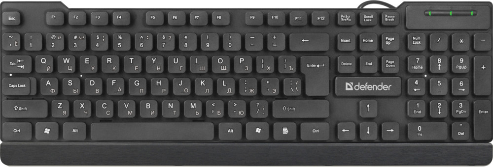 Клавиатура Defender Element HB-190 USB RU, полноразмерная для PC (черный) (45191)