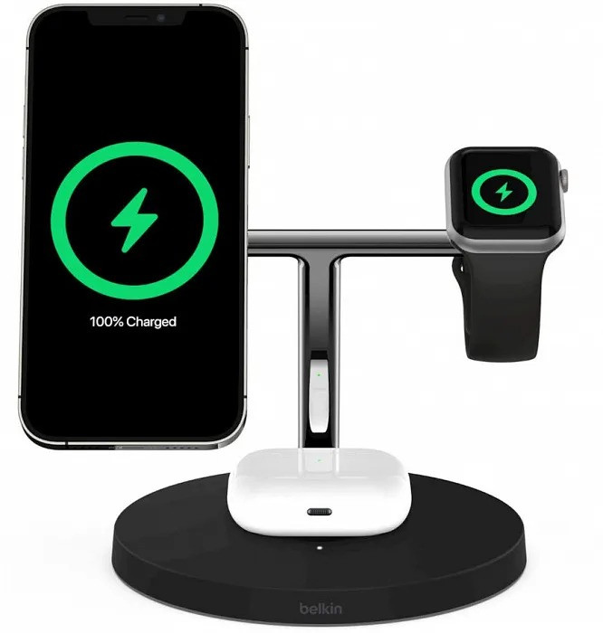    Belkin MagSafe 3-in-1 Wireless Charger () (WIZ009vfBK)