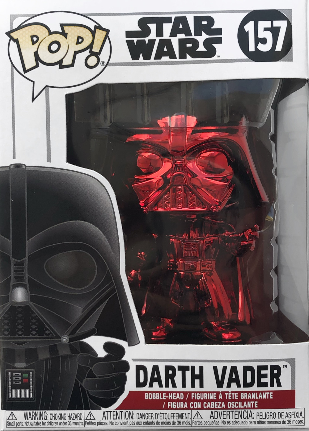 Funko POP: Star Wars  Darth Vader Red Chrome Exclusive Bobble-Head (9,5 )