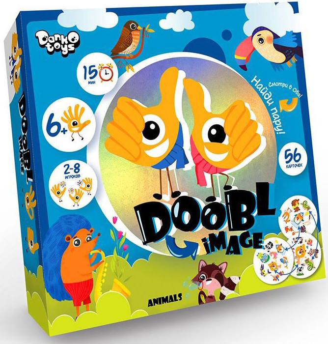 Настольная игра Двойная картинка / Doobl Image Животные большая + Шоколад Кэт 12 Для геймера 60г Набор